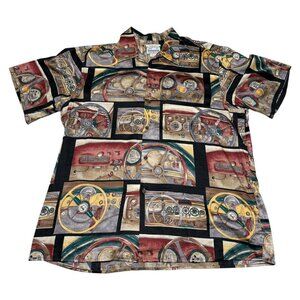 Vintage Reyn Spooner Egyptian Cotton‎ Car Steering Wheel Shirt Adult 2XL